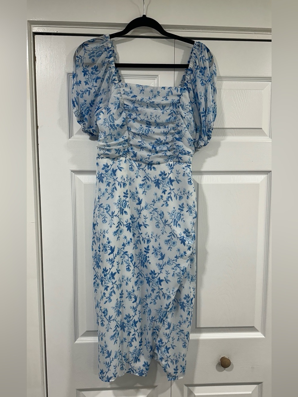 French Connection Blue and White Floral Midi Dress